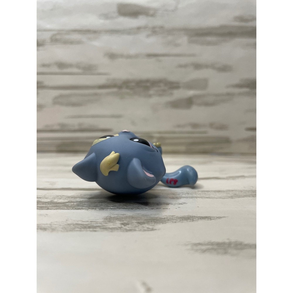 Littlest Pet Shop Bon Bon Tabby Cat Blue Gray Pink Yellow #1155 Kitten RARE LPS - Picture 6 of 9